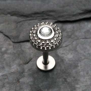 Detail View 1 of Eris Sparkle Steel Labret-Clear Gem